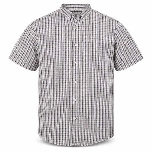 Front view of Atlantic Bay men’s multicoloured check button-up, size XL