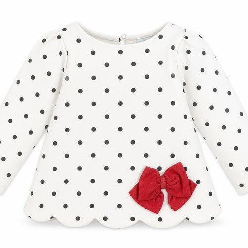 Maggie & Zoe Girls Black Polka Dot  Pullover T-Shirt Size 9-12 Months