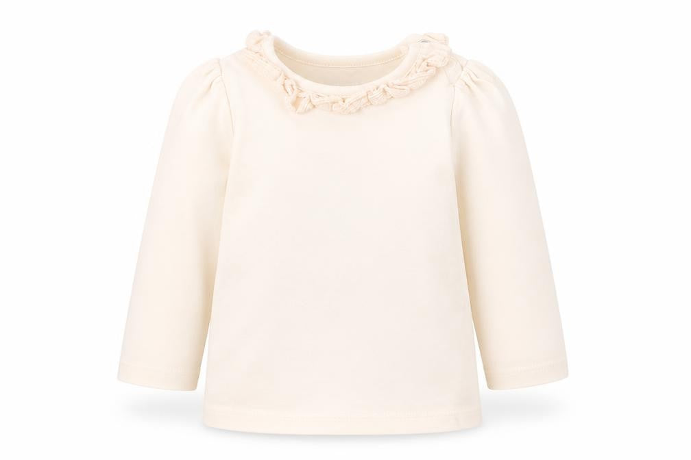 Front view of Nutmeg girls’ pink basic t-shirt, size 0-3, months
