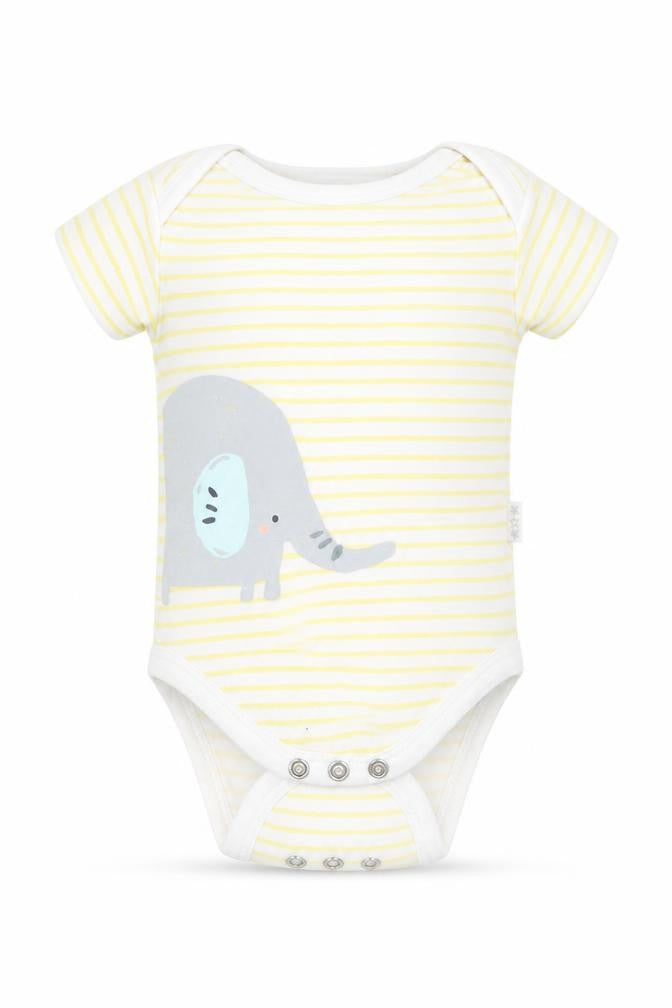 Watch Me Grow Baby Yellow Striped  Babygrow One-Piece Size 0-3 Months