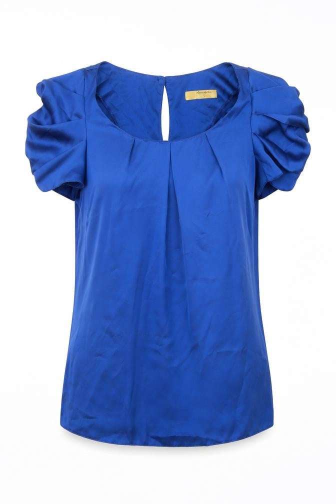 twentyten Womens Blue  Satin Basic Blouse Size 8