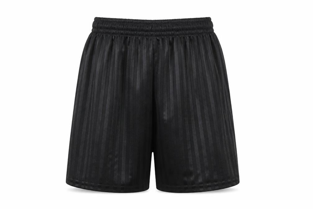 Front view of Preworn boys’ black sweat shorts, size 11-12, years