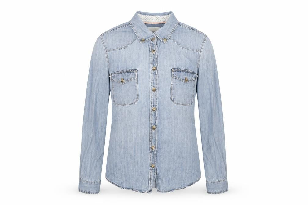 H&M Womens Blue   Basic Button-Up Size 6