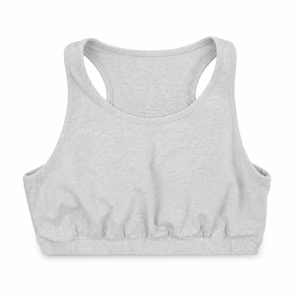 Front view of Label be women’s grey cropped tank, size UK 16
