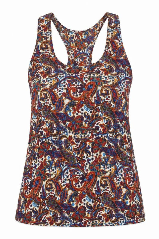 Front view of influence women’s multicoloured geometric basic blouse, size UK 8