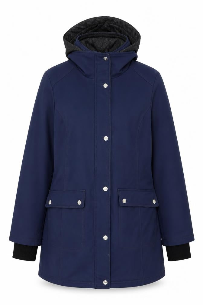 Front view of Jessica Simpson women’s blue overcoat coat, size S