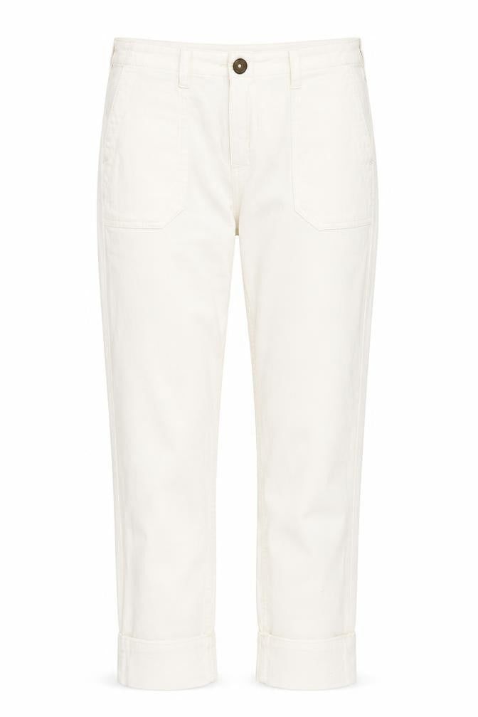 Front view of Next women’s white denim straight jeans, size UK 10, 25-inch leg