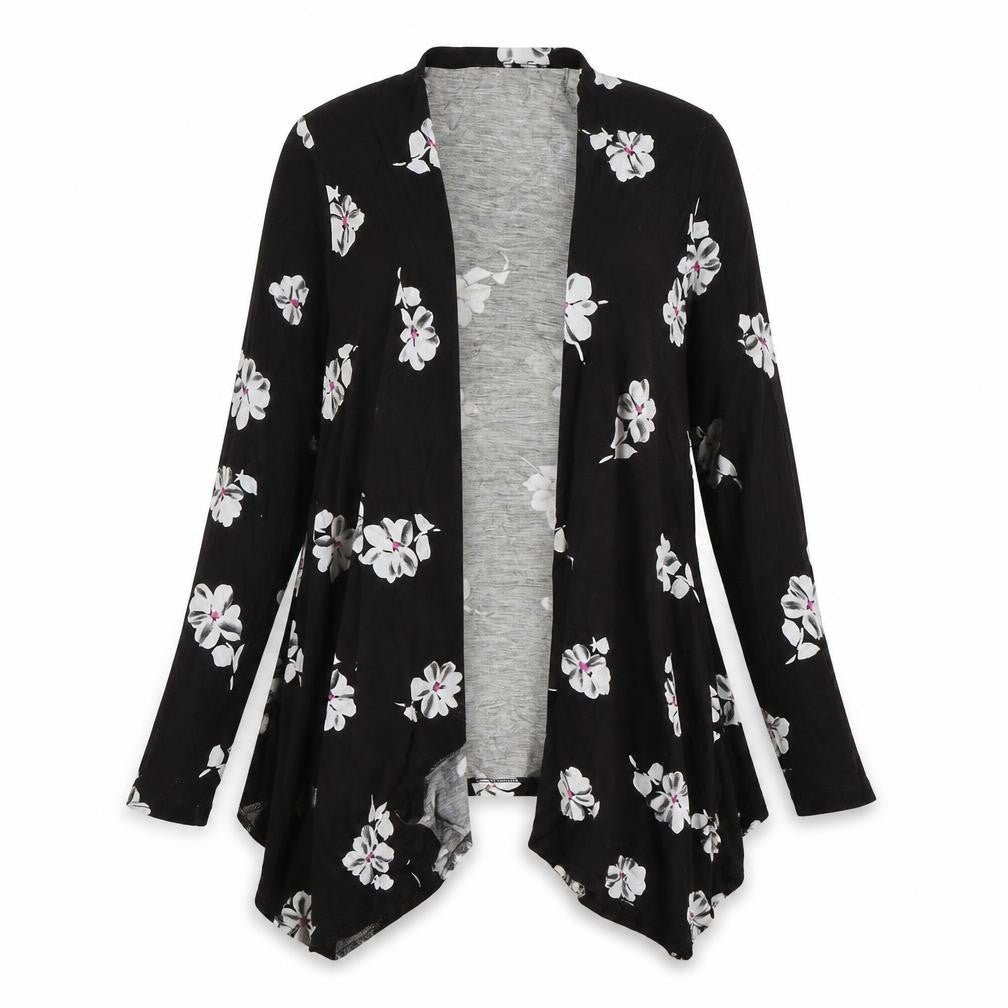 Be You Womens Black Floral Jersey Cape Jumper Size 14