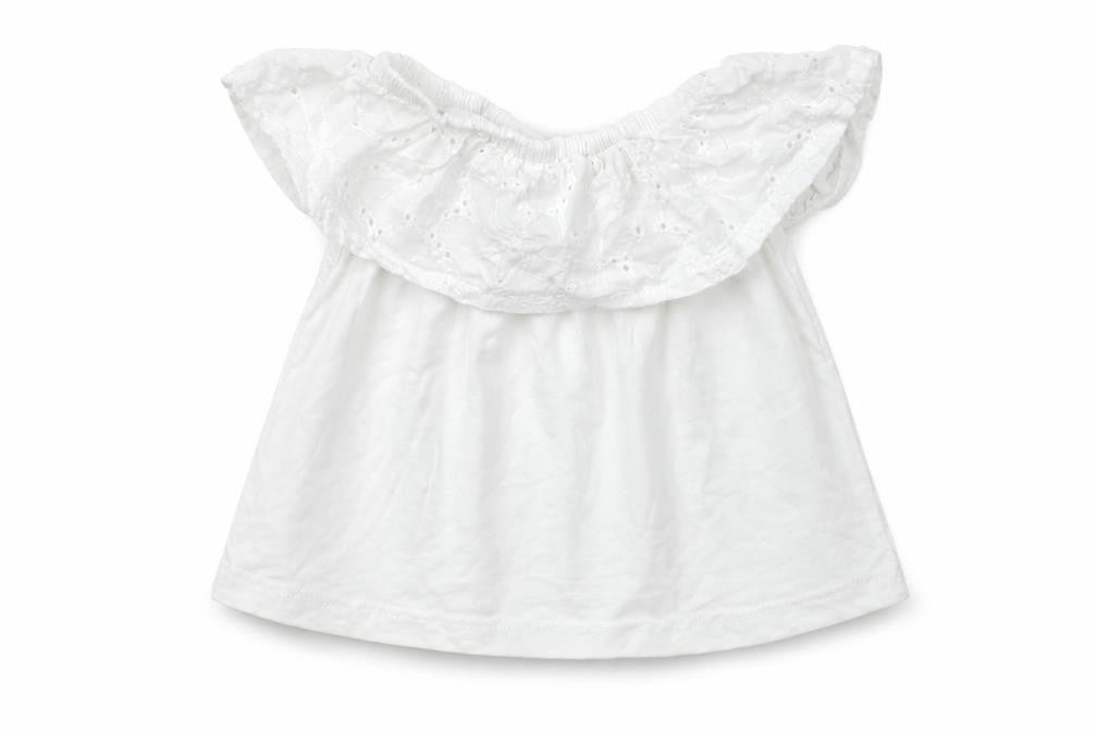 Front view of M&Co girls’ white basic t-shirt, size 3-4, years