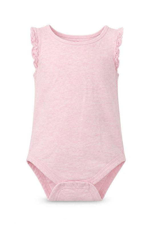 Front view of F&F girls’ pink babygrow one-piece, size 12-18, months
