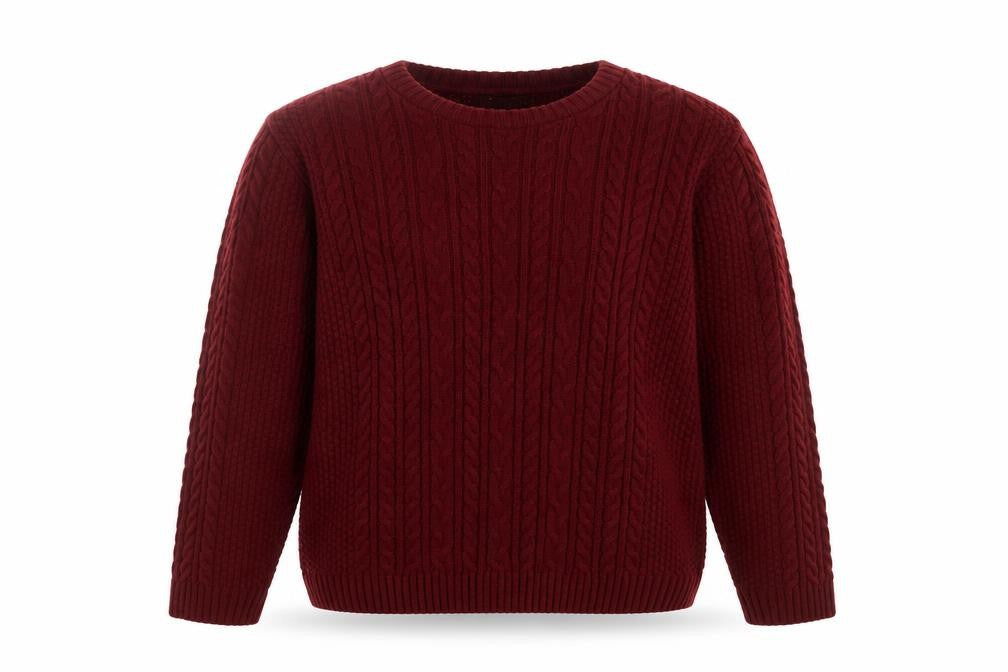 Front view of Burton men’s red pullover sweatshirt, size L