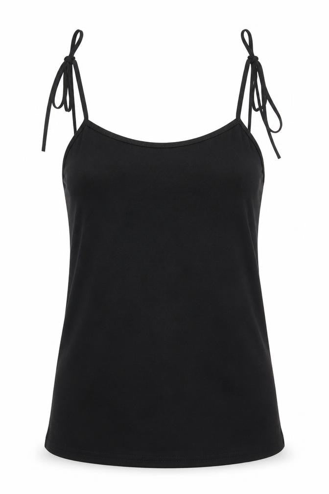 Front view of PRETTYLITTLETHING women’s black basic t-shirt, size UK 10