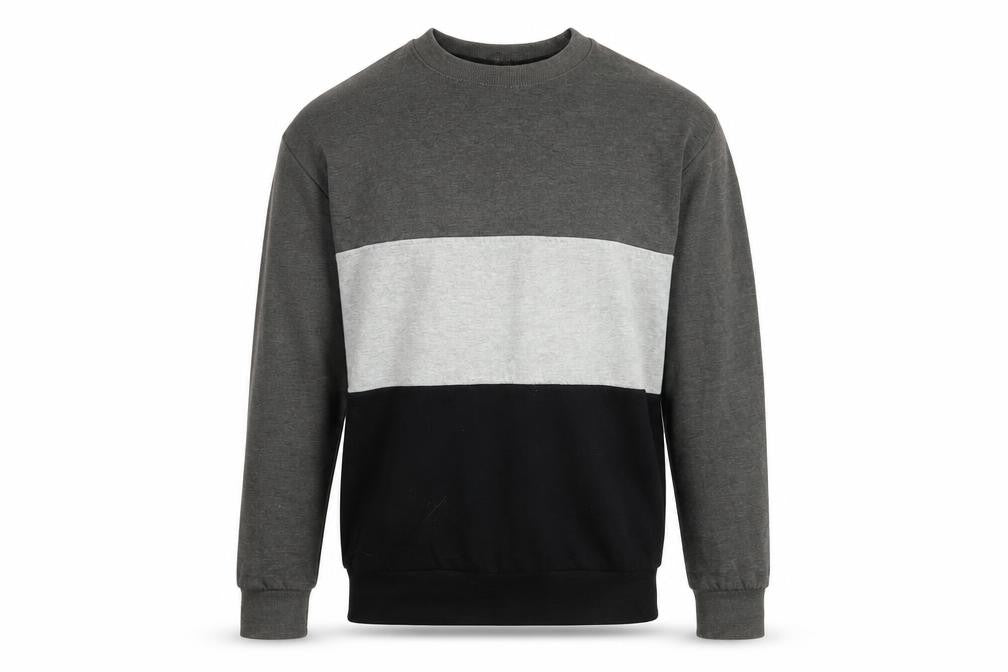Front view of Pep&Co men’s multicoloured pullover sweatshirt, size S