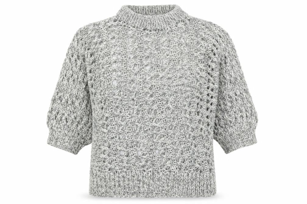 Front view of Preworn women’s grey jumper, size S