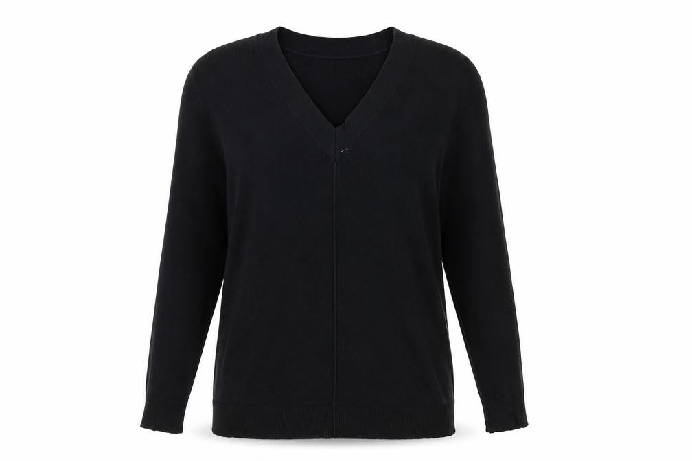 Front view of Papaya women’s black jumper, size UK 8