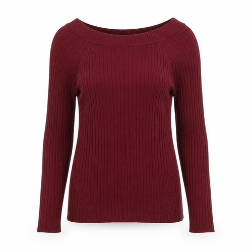 Marks and Spencer Womens Red Striped Knit Pullover Jumper Size 12  - burgundy