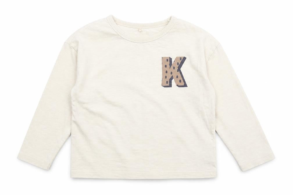 Front view of George girls’ beige basic t-shirt, size 3-4, years - k
