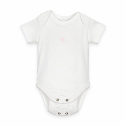 Front view of Matalan Baby White Babygrow One-Piece Size Newborn