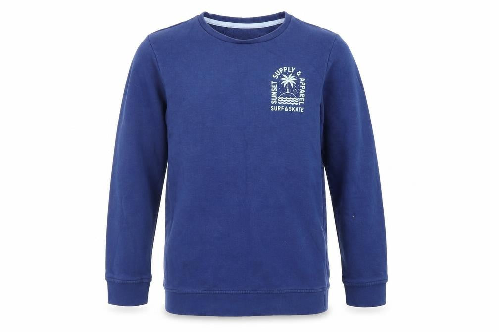 Front view of George boys’ blue pullover sweatshirt, size 10-11, years