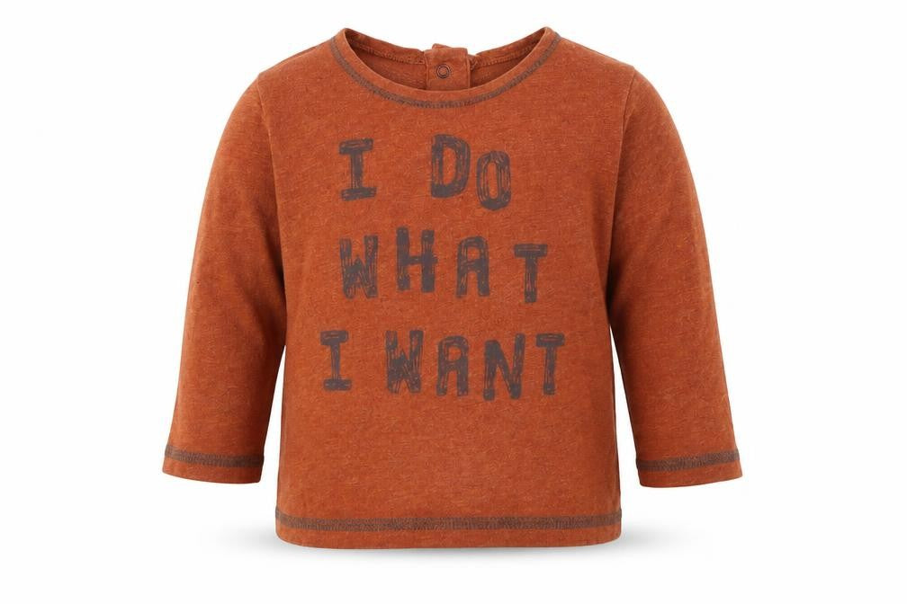 Front view of Next Baby Brown Basic T-Shirt, size 6-9, Months