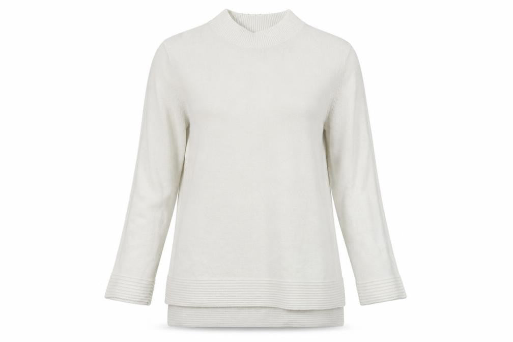 Front view of Peacocks women’s white jumper, size UK 14