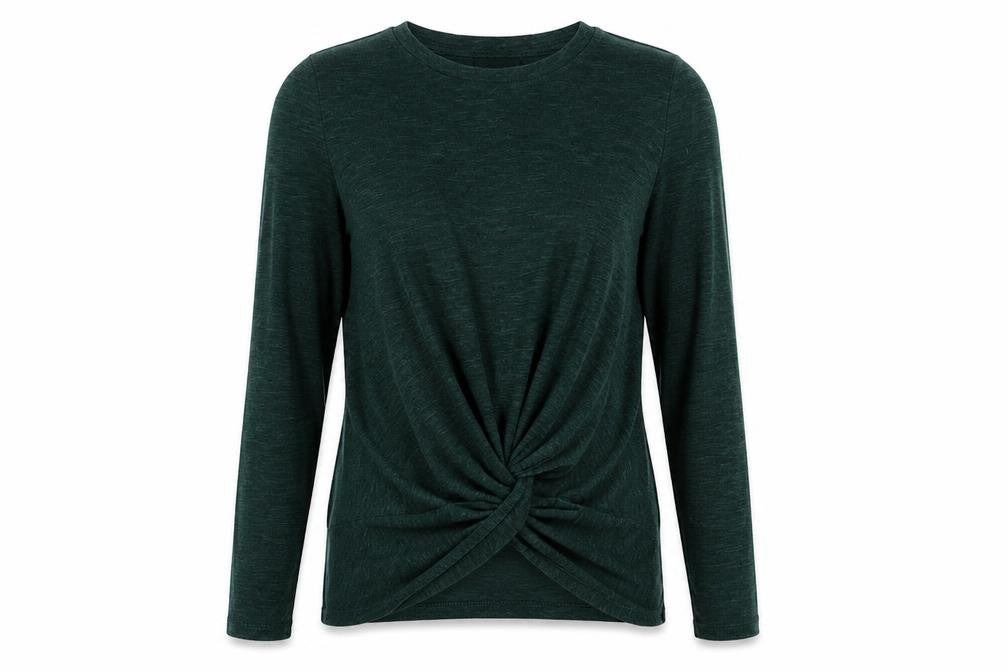 Front view of New Look women’s green jumper, size UK 10