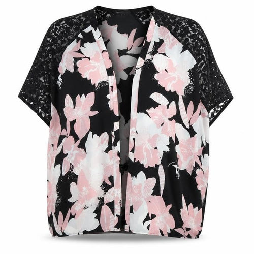 Papaya Womens Black Floral  Cardigan Jumper Size 12