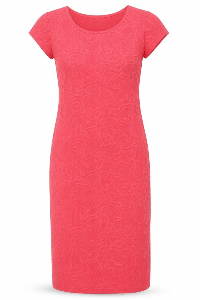 Front view of Me women’s pink floral a-line, size M