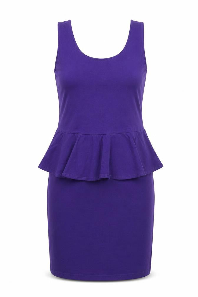 Front view of New Look women’s purple a-line, size UK 12