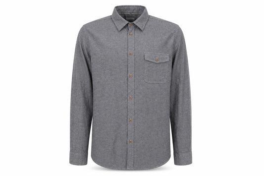 Front view of Burton men’s grey button-up, size XL