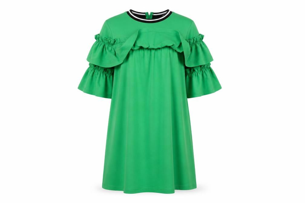 Front view of ASOS women’s green a-line, size UK 4