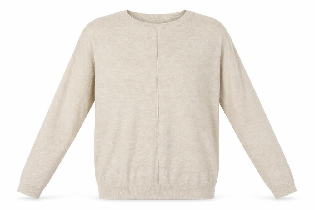 Front view of Marks & Spencer women’s beige jumper, size M
