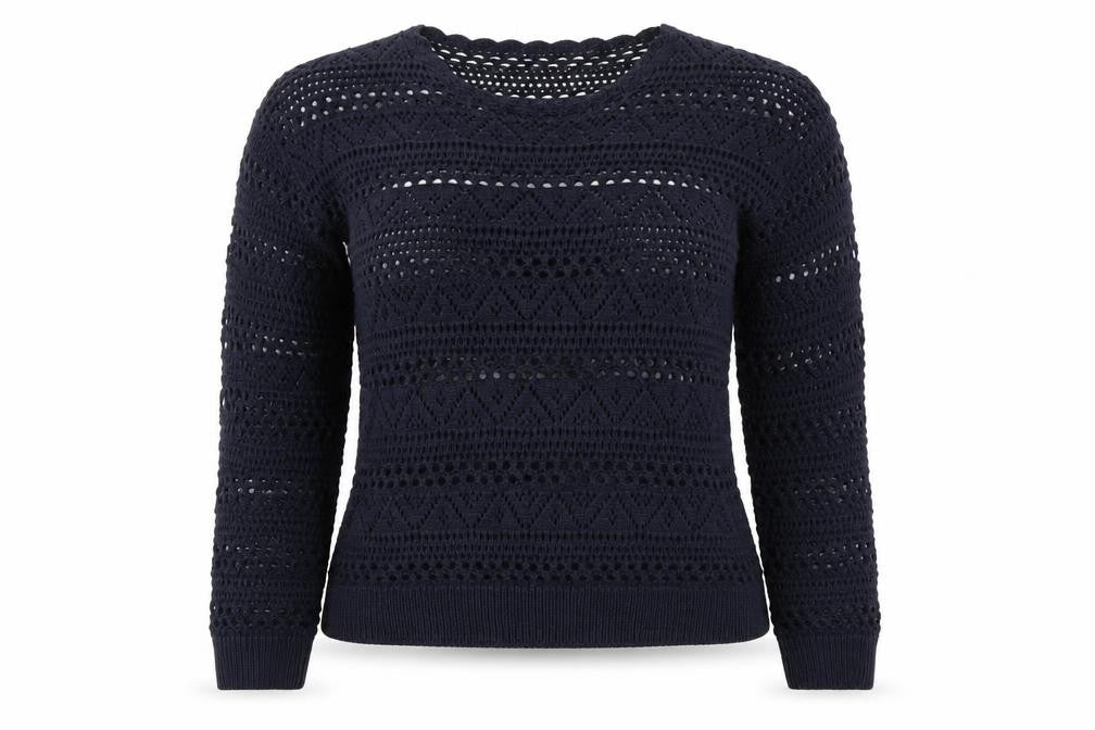 Front view of Matalan women’s blue jumper, size UK 12