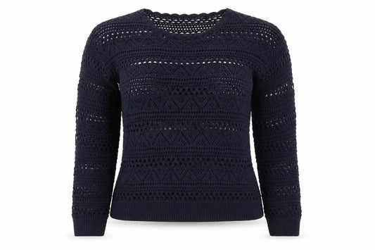 Front view of Matalan women’s blue jumper, size UK 12