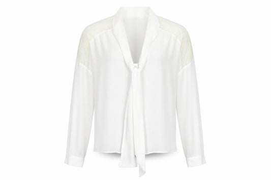 Front view of Miss Selfridge women’s white basic button-up, size UK 6
