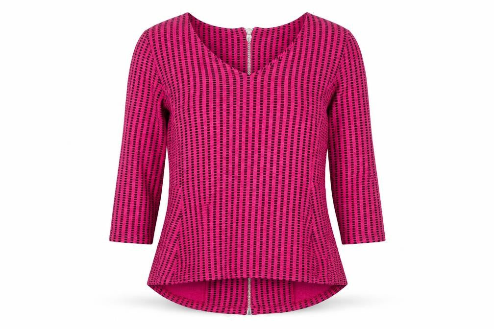 Front view of Next women’s multicoloured polka dot full zip jumper, size UK 14