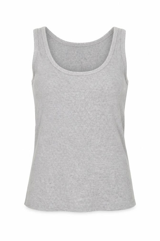 Front view of Atmosphere women’s grey basic tank, size UK 12
