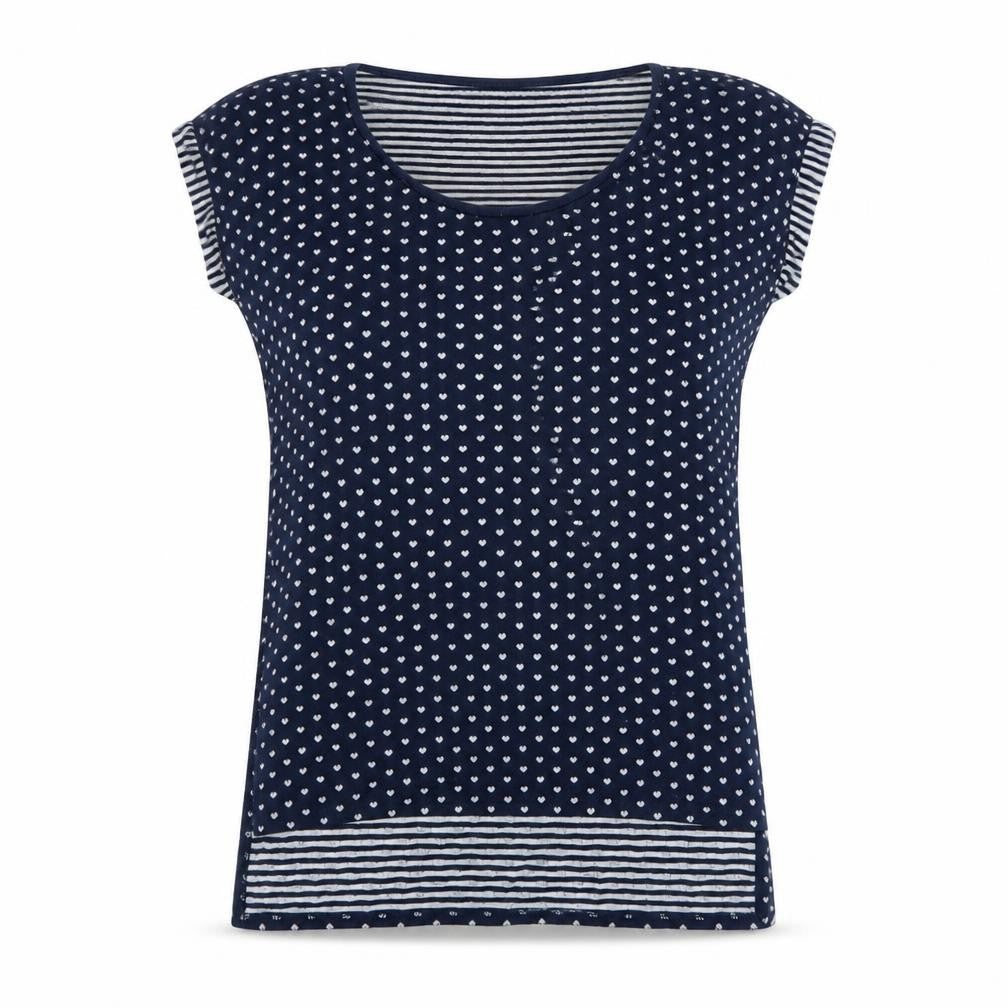 Oasis Womens Blue Polka Dot  Tunic T-Shirt Size XS
