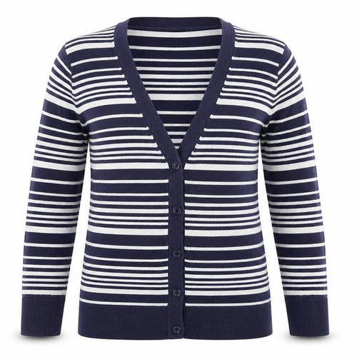 Gap Womens Blue Striped Knit Cardigan Jumper Size M