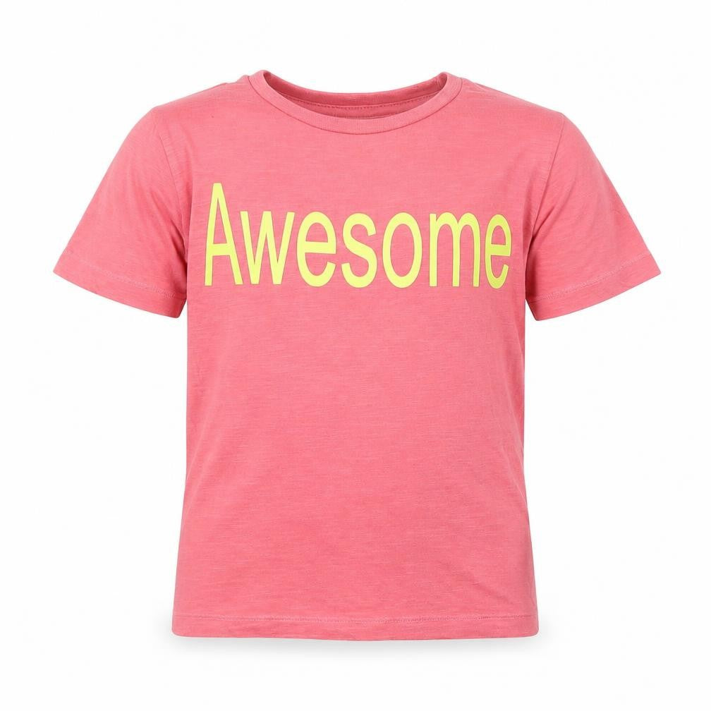 Front view of Next boys’ pink basic t-shirt, size 5-6, years - awesome