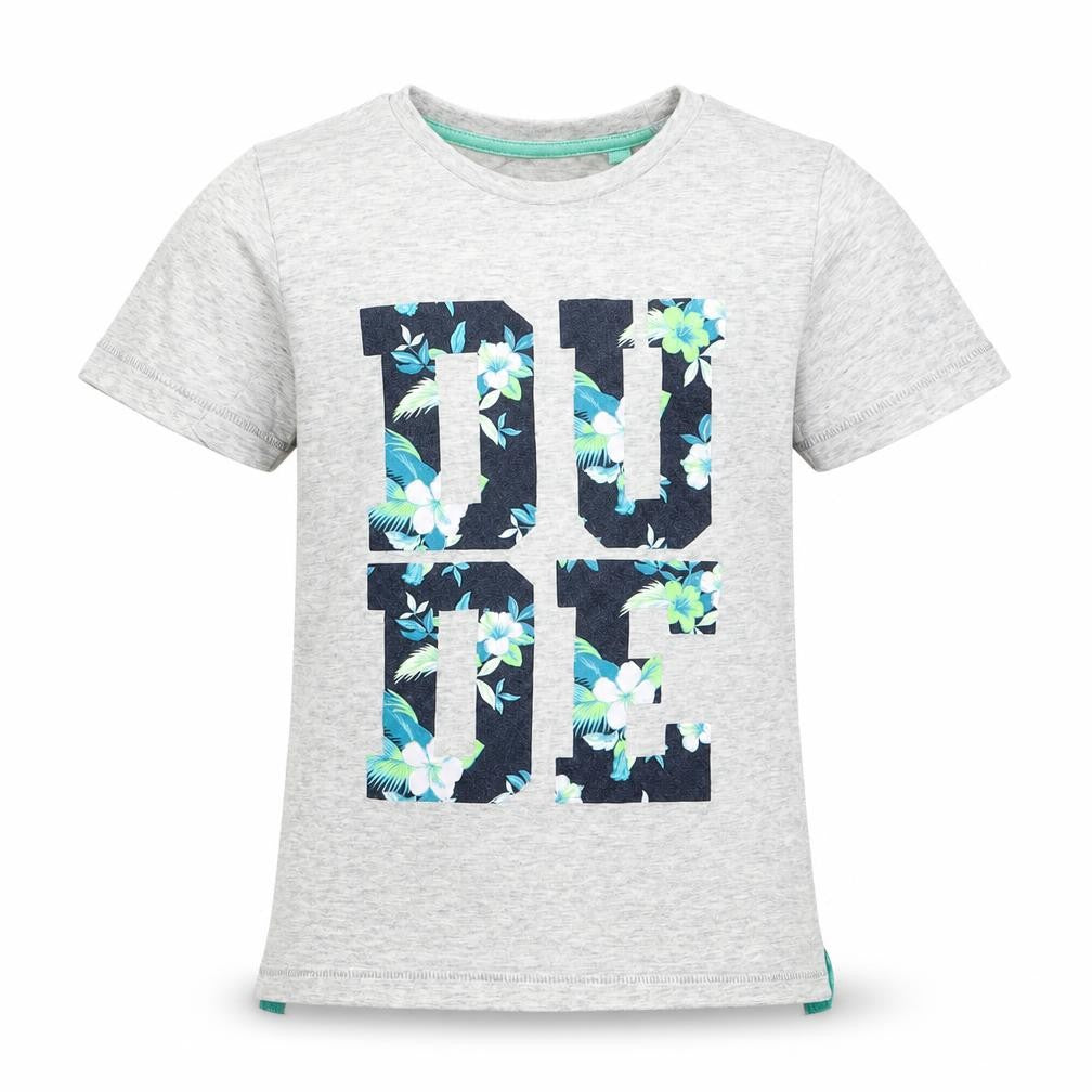 Front view of Next boys’ grey basic t-shirt, size 5-6, years - dude