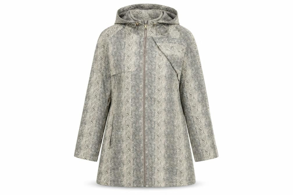 Denim Womens Brown Animal Print  Rain Coat Coat Size M