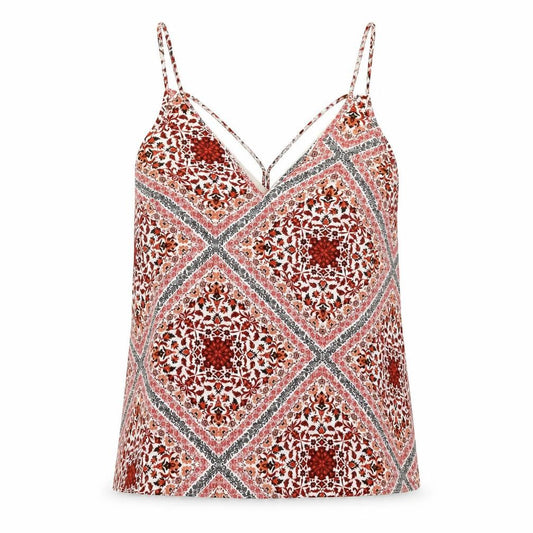 Front view of Primark women’s multicoloured geometric basic blouse, size UK 12