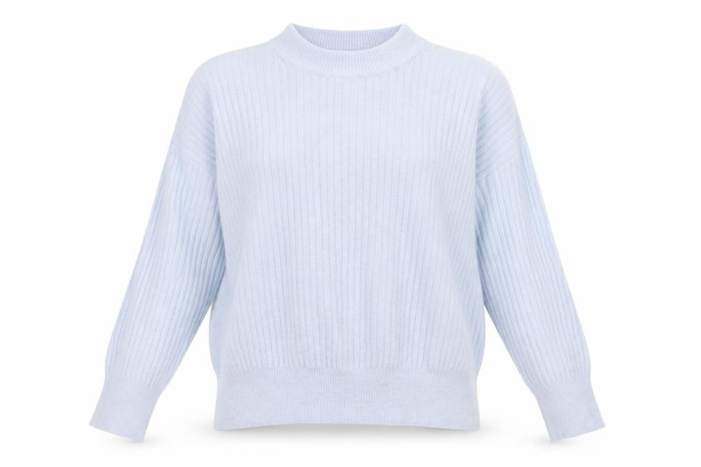 Front view of H&M women’s blue jumper, size S