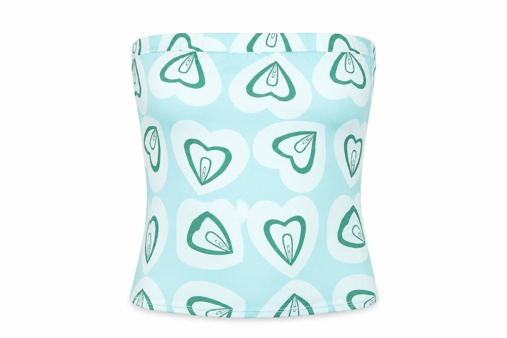 Front view of SHEIN women’s blue geometric tunic tank, size L