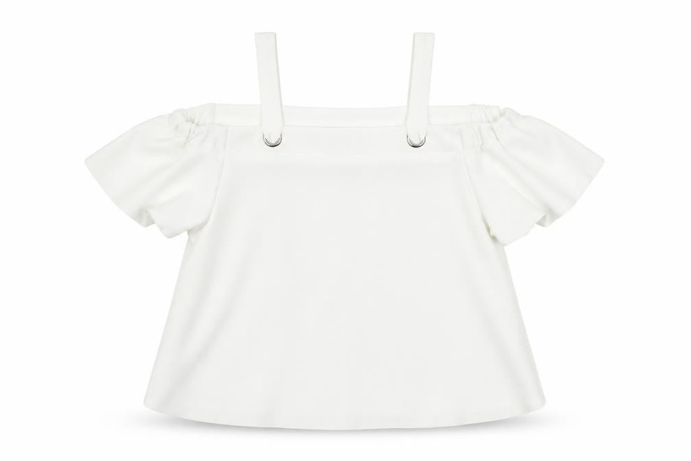 Front view of Primark girls’ white jersey basic blouse, size 10-11, years