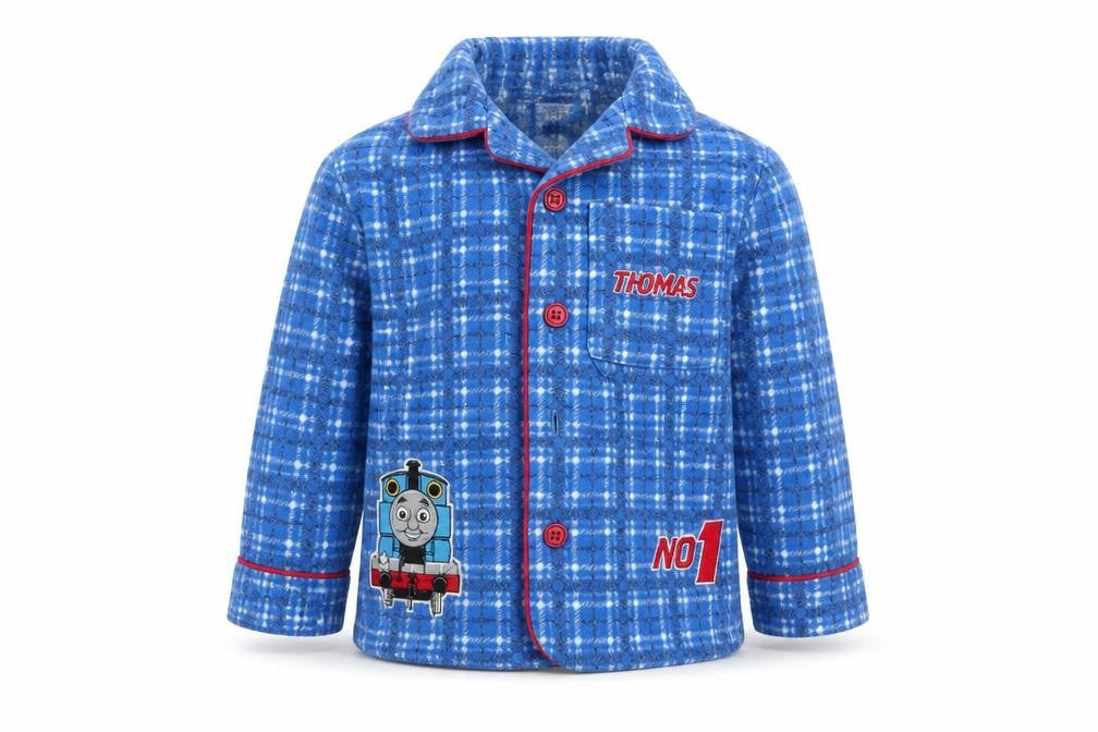thomas the tank Boys Black Check  Babydoll Pyjama Top Size 18-24 Months