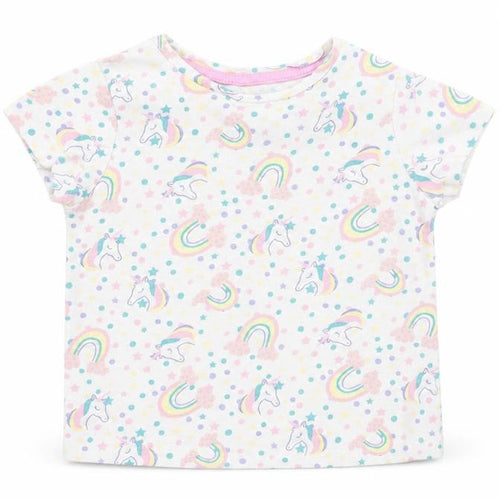 pep and co Girls White Animal Print  Basic T-Shirt Size 3-4 Years