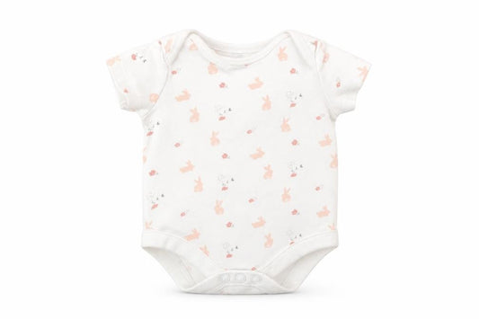 Front view of F&F girls’ animal print babygrow one-piece, size 0-3, months