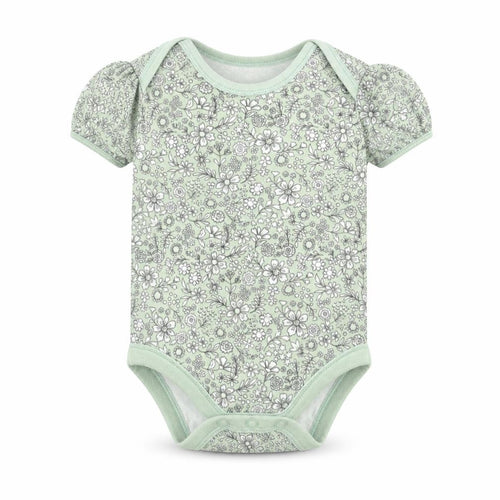Nutmeg Girls Green Floral  Babygrow One-Piece Size 0-3 Months